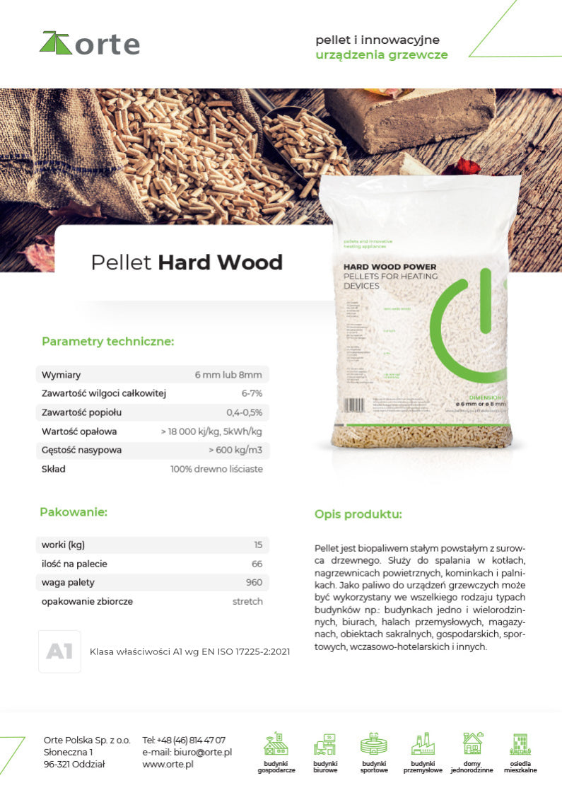 Pellet HardWood 1 paleta na 65 worków