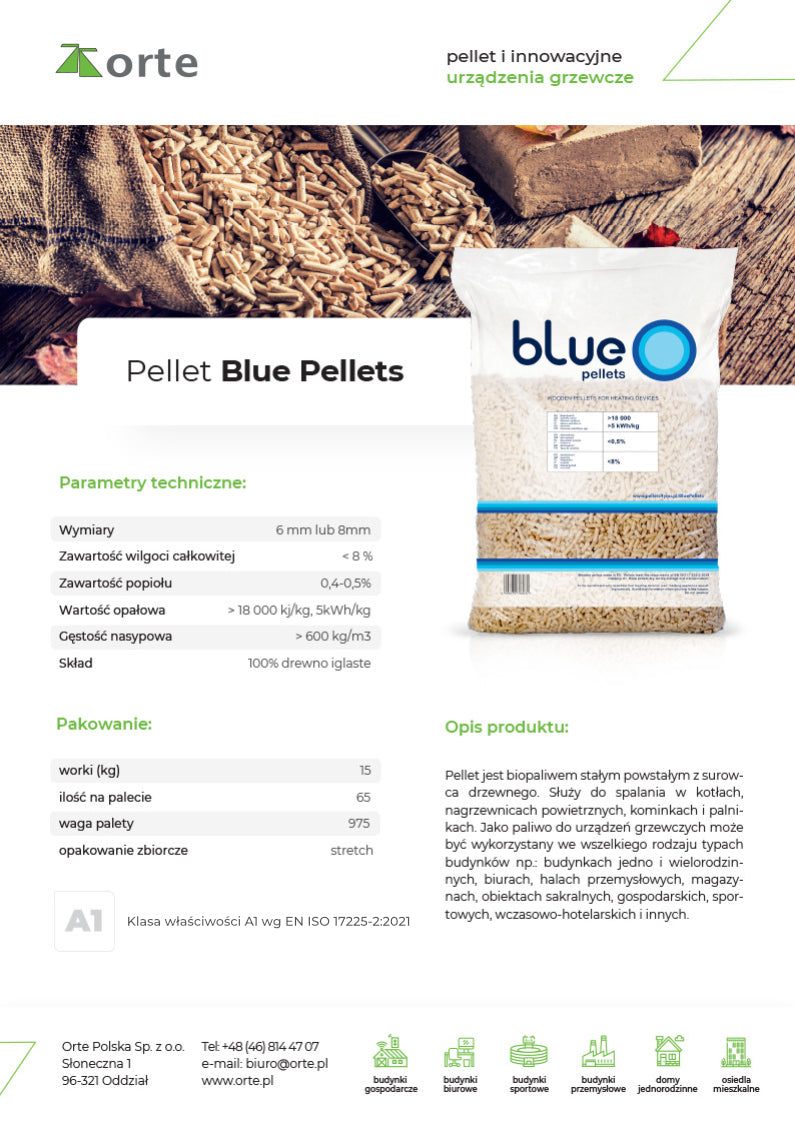 Pellet Blue 6mm 1 paleta na 65 worków