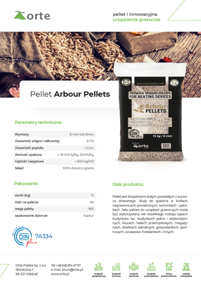 Pellet Arbour Pellets 6 mm 1 paleta na 66 worków