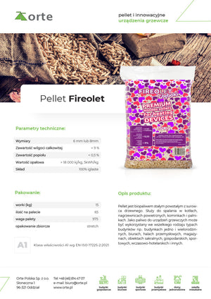 Pellet FireOlet 6mm 1 paleta na 65 worków